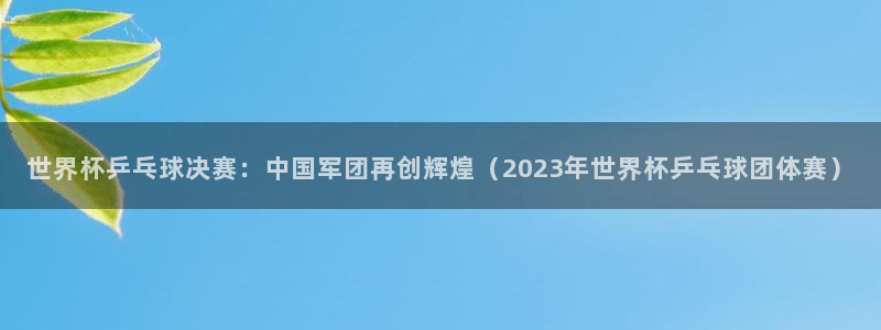世界杯预选赛直播：世界杯乒乓球决赛：中国军团再创辉煌（2023年世界杯乒乓球团体赛）